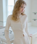 Letters Knit Rib Cardigan
