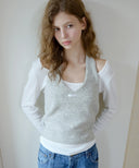 Letters Hairy Bustier Wool Knit