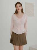 Lazy Frill Shirring Blouse