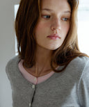 Letters U-neck Basic Cardigan