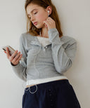 Logo Silver Embroidered Layered T-shirt