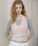 Letters Hairy Bustier Wool Knit