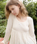 Letters Cable Flare Knit