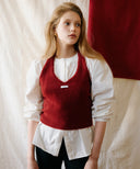 Letters Hairy Bustier Wool Knit