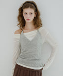 Letters Punching Halterneck Cashmere Vest