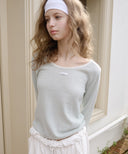 Letters Uneck Two-Way Knit