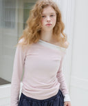 Letters Layered One-Shoulder T-Shirt