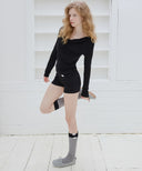 Letters Drape Shirring T-Shirt