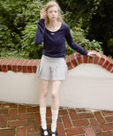 Letters Uneck Two-Way Knit