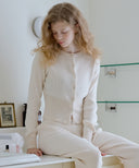 Letters Knit Rib Cardigan
