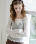 Letters Punching Halterneck Cashmere Vest