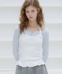 Letters Frill Label Halter Neck Top