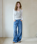 Letters Hairy Bustier Wool Knit