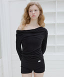 Letters Drape Shirring T-Shirt