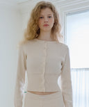Letters Knit Rib Cardigan