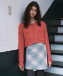 Redel Check Wool Wrap Skirt