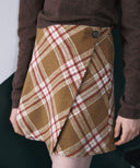 Redel Check Wool Wrap Skirt
