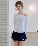 Letters Layered One-Shoulder T-Shirt