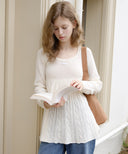 Letters Cable Flare Knit