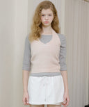 Letters Hairy Bustier Wool Knit