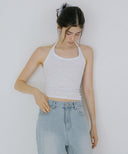 Letters Label Halter Neck Top
