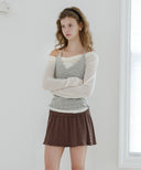 Letters Punching Halterneck Cashmere Vest