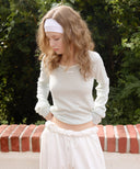 Letters Uneck Two-Way Knit