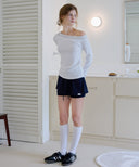 Letters Layered One-Shoulder T-Shirt