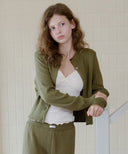 Letters Knit Rib Cardigan