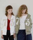 Letters 73 Cotton Hooded Zip-Up