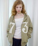 Letters 73 Cotton Hooded Zip-Up