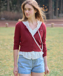 Letters U-neck Basic Cardigan