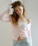 Letters U-neck Basic Cardigan