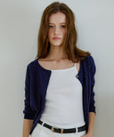 Letters U-neck Basic Cardigan