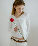 Letters U-neck Basic Cardigan