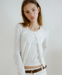 Letters U-neck Basic Cardigan