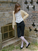 Deep U-neck Punching Wool Cardigan