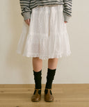 Flower Lace Cancan Midi Skirt