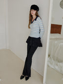 Striped Slim Fit Collar Knit