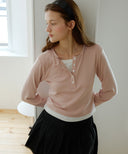 Logo Silver Embroidered Layered T-shirt