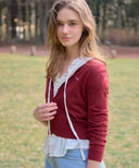 Letters U-neck Basic Cardigan