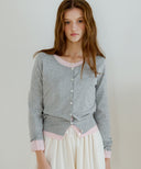 Letters U-neck Basic Cardigan