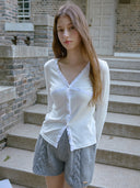 Cross Lace V-Neck Cardigan