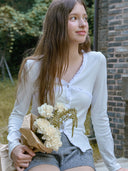 Cross Lace V-Neck Cardigan
