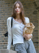 Cross Lace V-Neck Cardigan