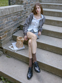 Cross Lace V-Neck Cardigan