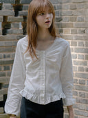 Lazy Frill Shirring Blouse
