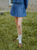 Poi Lace Denim Skirt