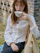 Lazy Frill Shirring Blouse
