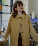 Hairy Round Collar Wool Half Coat